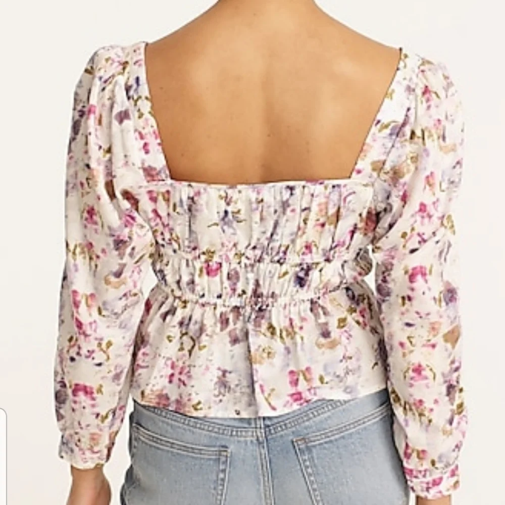 Flora Obscura X J.Crew Cinched Waist Top in Kaleidoscope Floral NWT